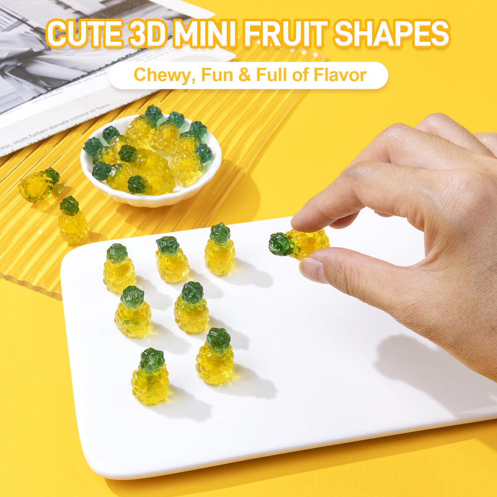 Gluten-free AMOS Pineapple Burst gummies for spring snacking.