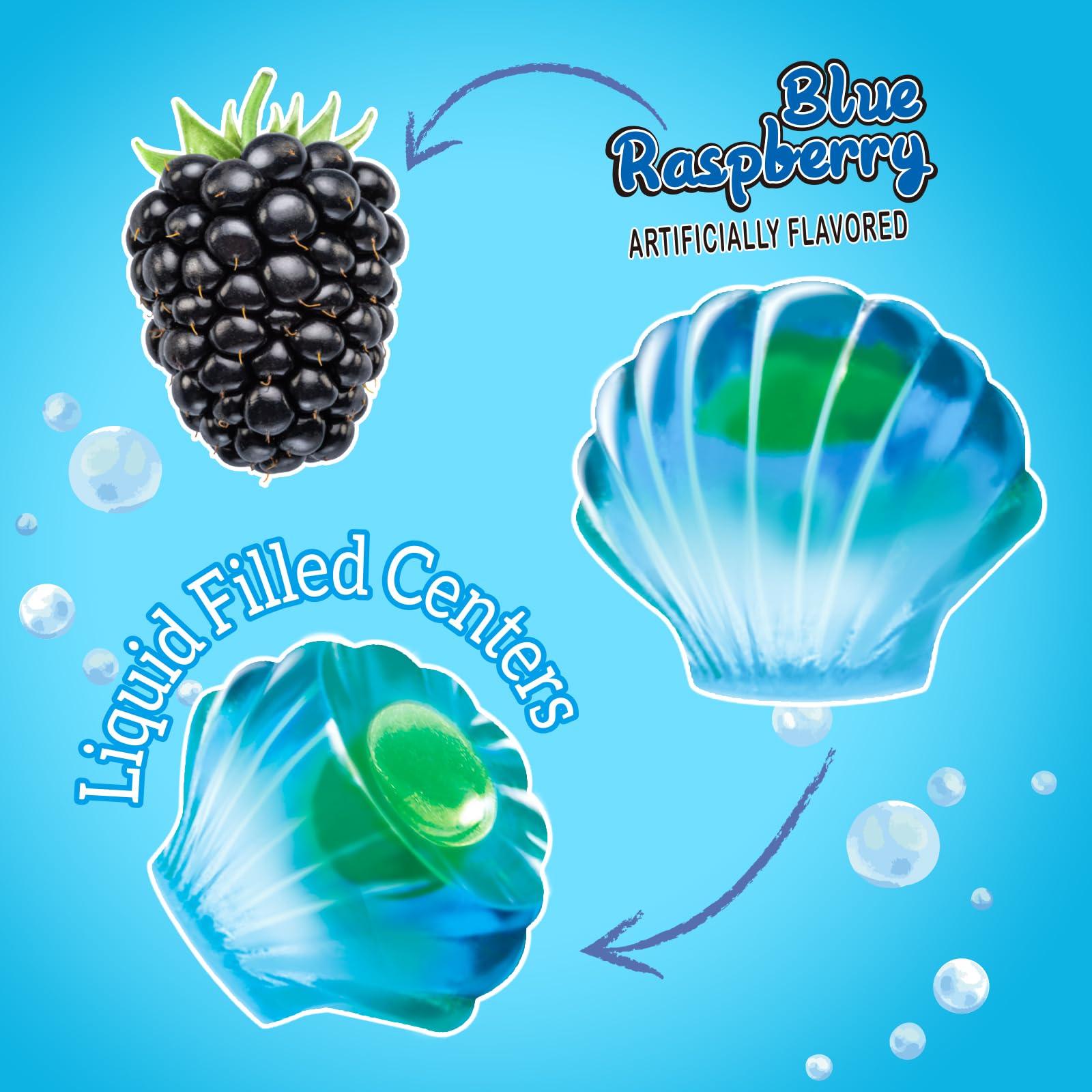 AMOS Mermaid Seashell Gummies on cupcakes for mermaid-themed dessert decoration