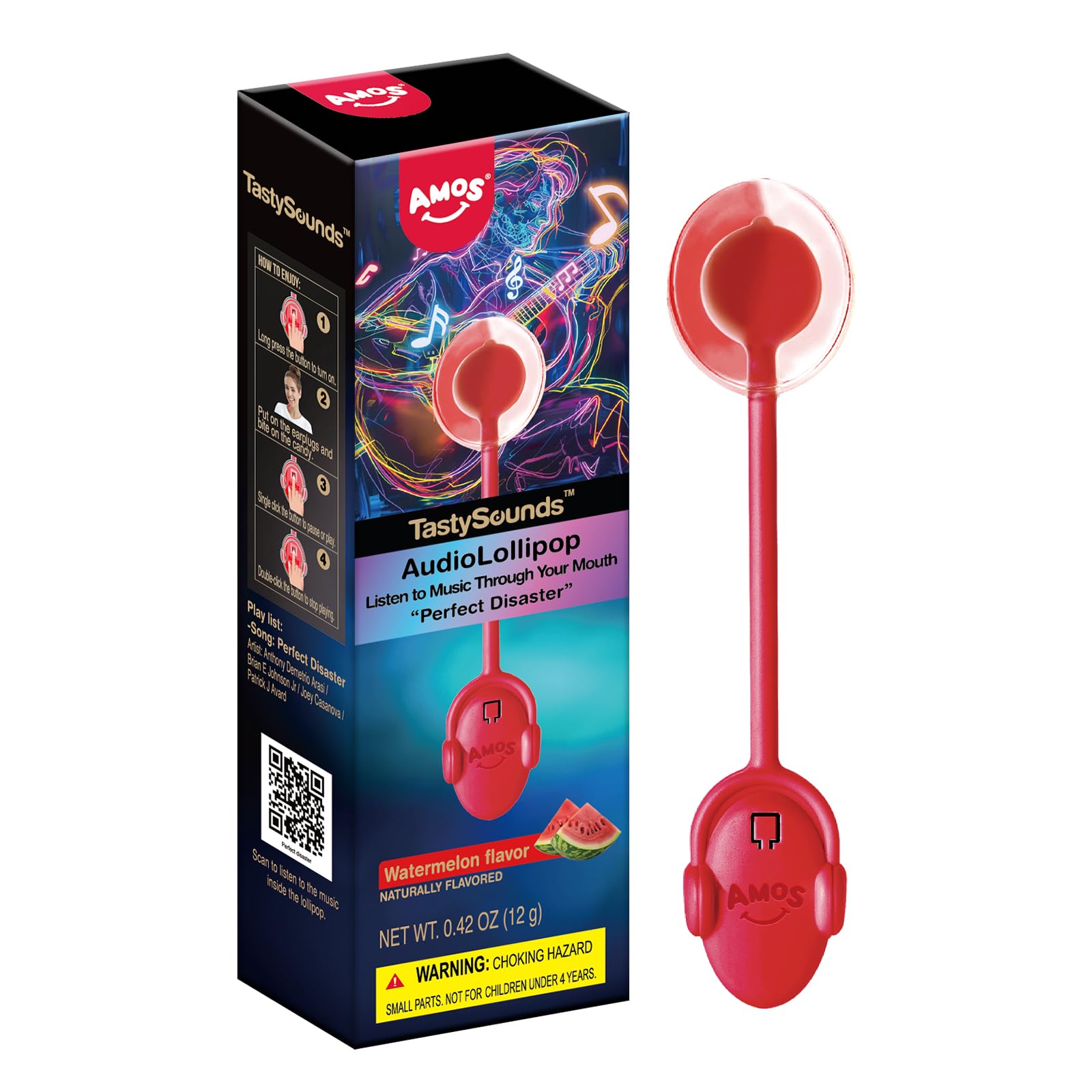 Amos Music Lollipop: individually wrapped, perfect for gifting.