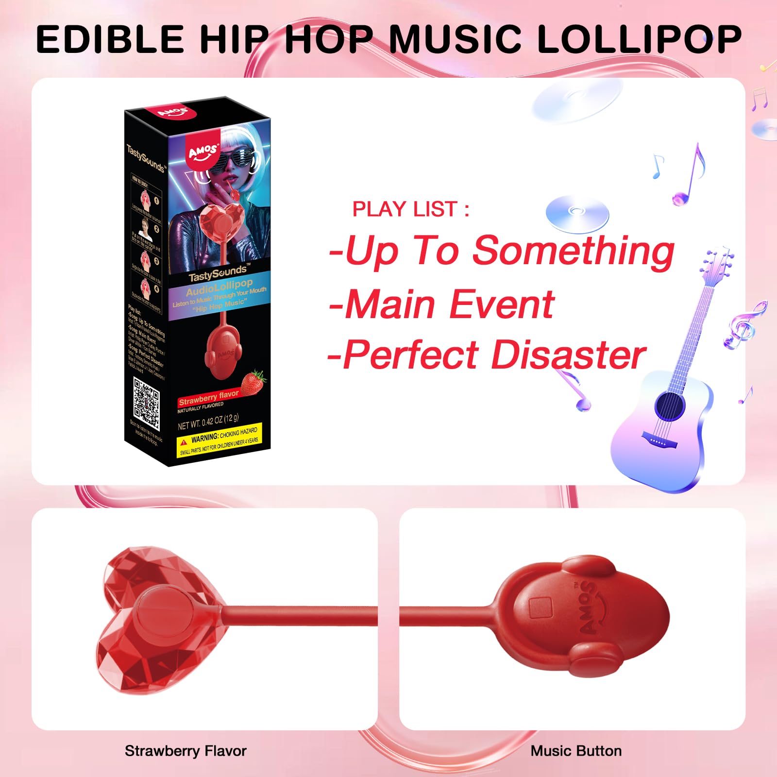 Amos Music Lollipop sugar-free gluten-free option for mindful snacking.