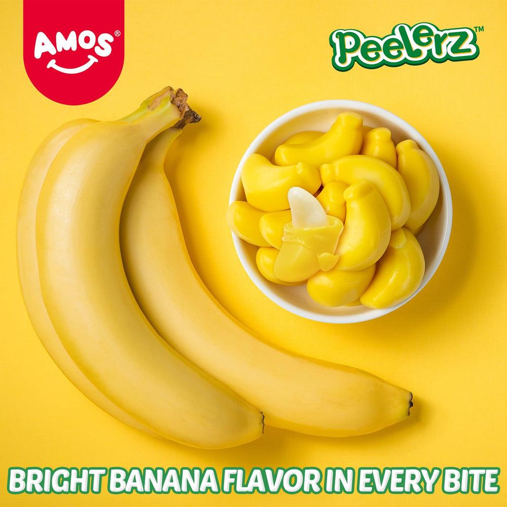 AMOS Peelerz banana candy cozy winter scene for comforting snacking