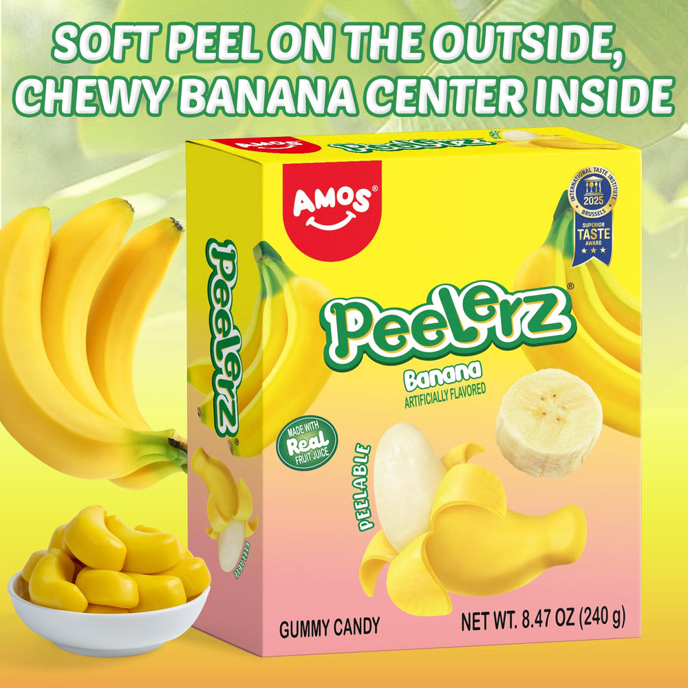 AMOS Peelerz banana candy kid enjoying a playful snack