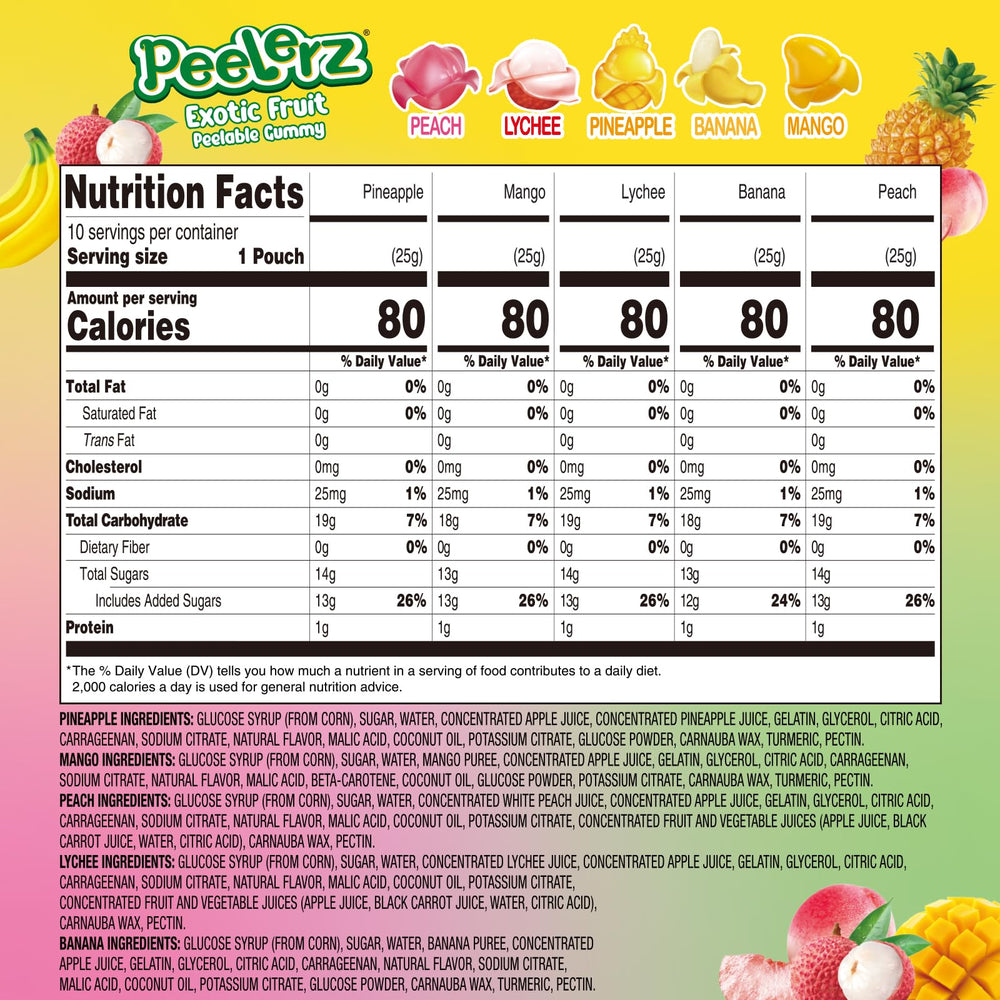 AMOS Peelerz peach gummy with peelable skin for interactive snacks