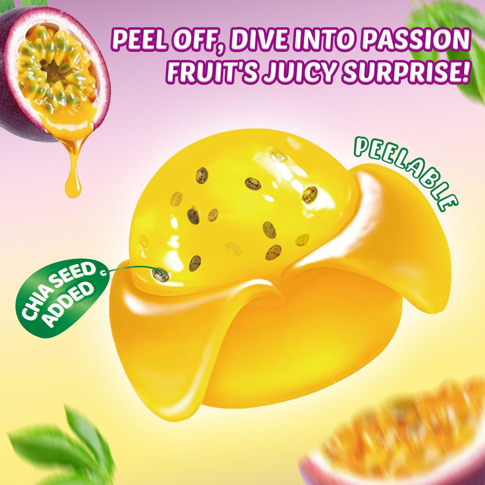 AMOS Peelerz lychee flavor peel, vibrant tropical taste in each bite.