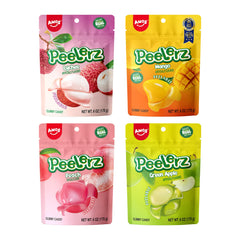 Amos Peelerz Lychee Peelable Gummy for on-the-go snacking.