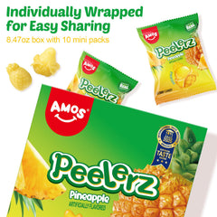 AMOS Peelerz mini packs inside box for convenient on-the-go snacking