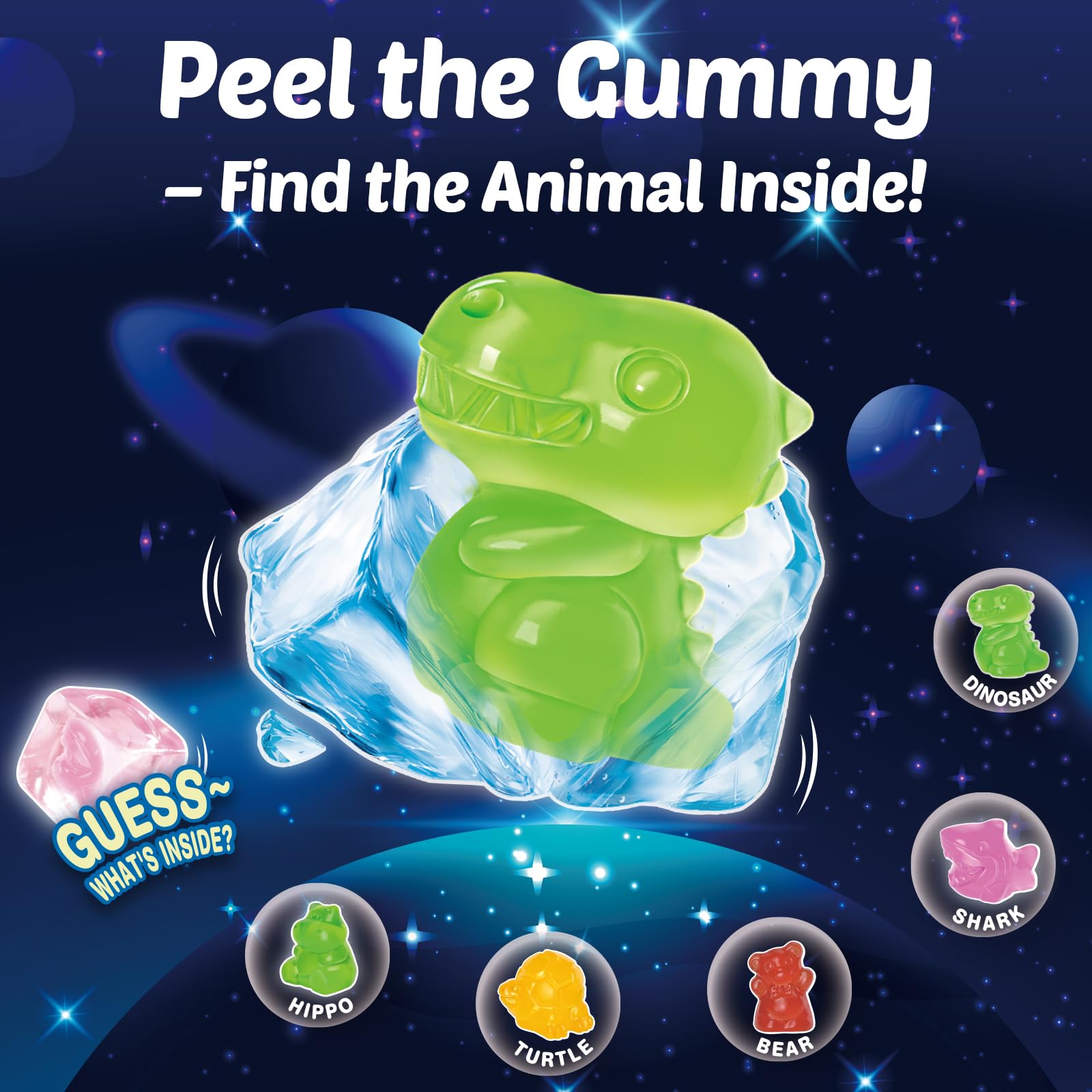 AMOS Peelerz Mystery Cube Gummies deliver real fruit juice flavor with bold notes