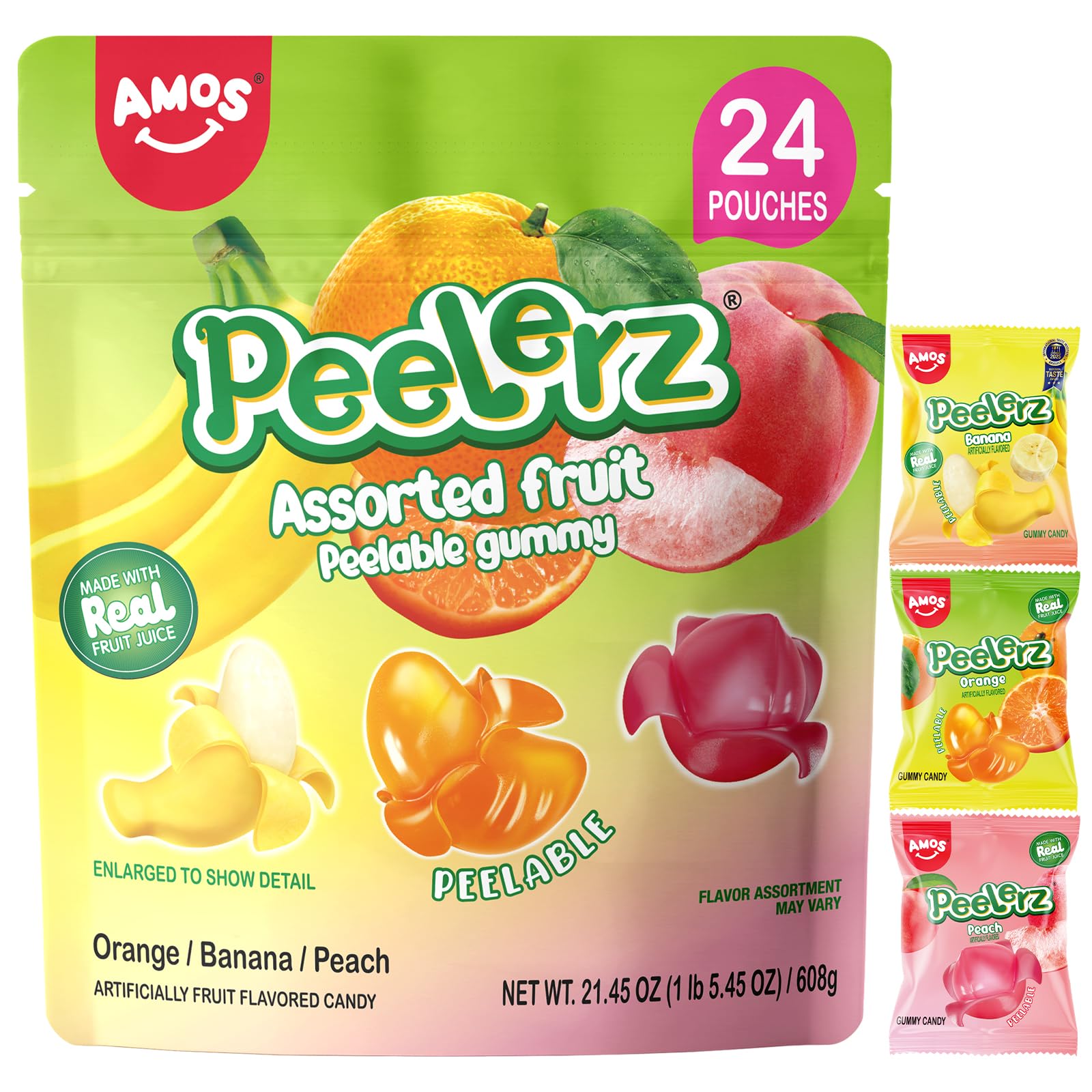 Amos Peelerz tropical variety box with peelable gummies for sharing.