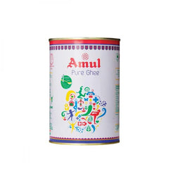 AMUL Pure Ghee tin packaging with golden label, ideal for traditional cooking.