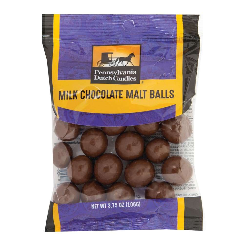 Amuse Mints Penn Dutch Candy chocolate malt balls—crisp malt center with creamy chocolate, ideal gift.