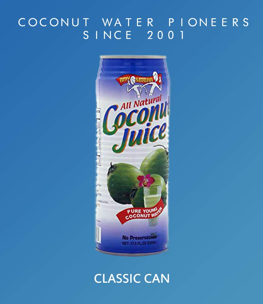 Front view of Amy & Brian Original Coconut Water pack for on-the-go hydration.