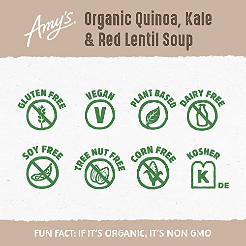 Amy's 14-4 oz can packaging for pantry or meals.