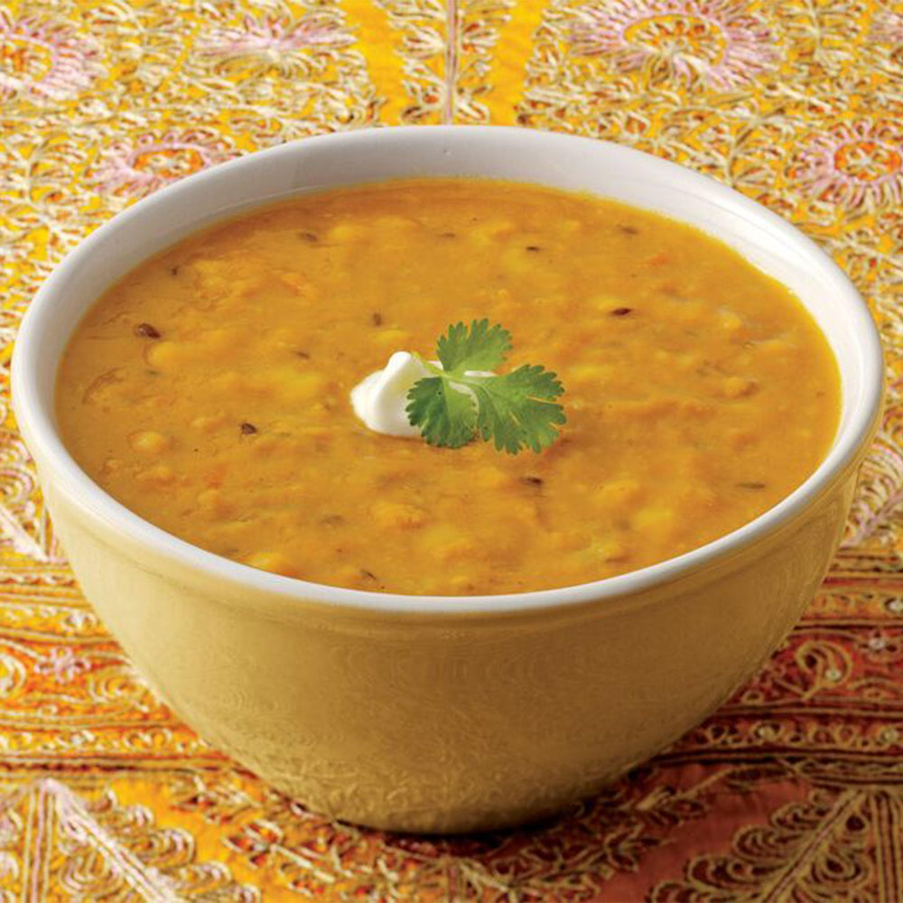 Ingredients include organic red lentils and yellow split peas in Amy's soup.