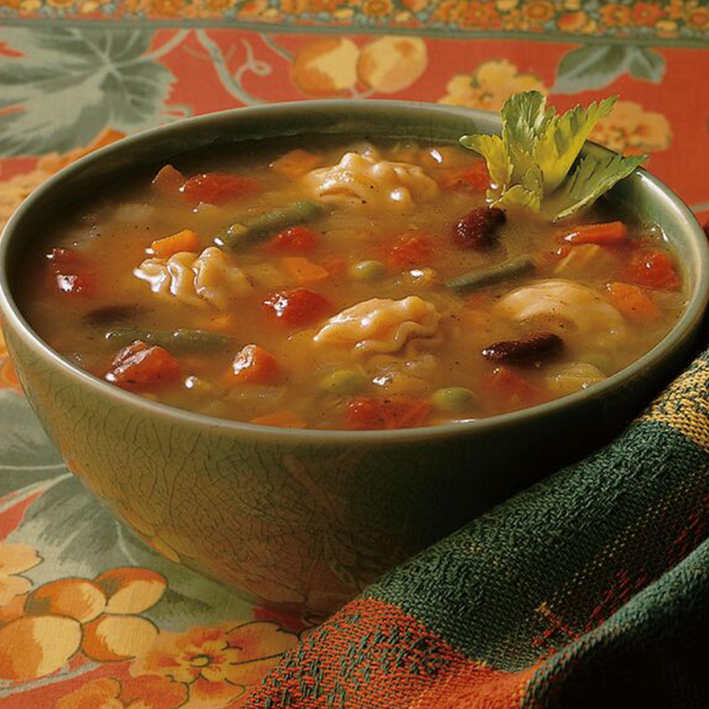 Amy's Minestrone on the stove heats quickly for weeknights.