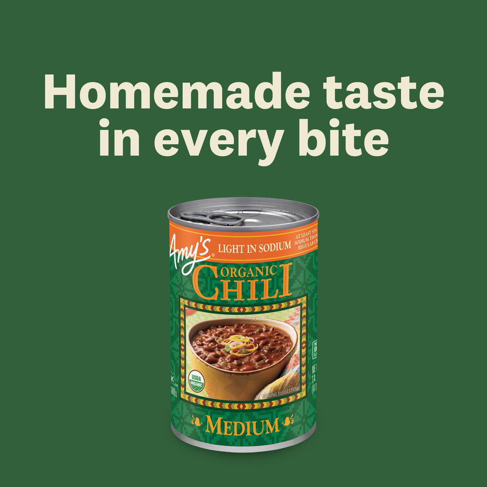 Amy's Organic Chili vegan medium microwave bowl ready in minutes