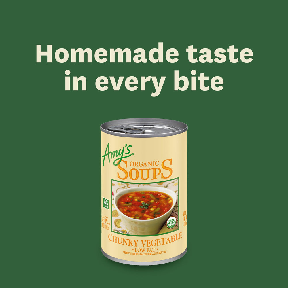 The soup heats on the stovetop for a filling weeknight meal
