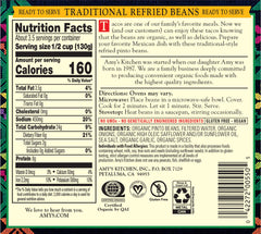 Amy's organic Pinto beans refried in a can for plant-based meals