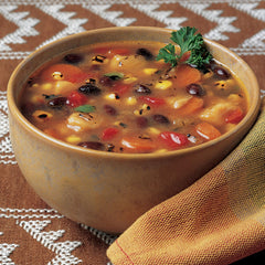Assorted organic vegetables featured in Amy's Southwestern soup.