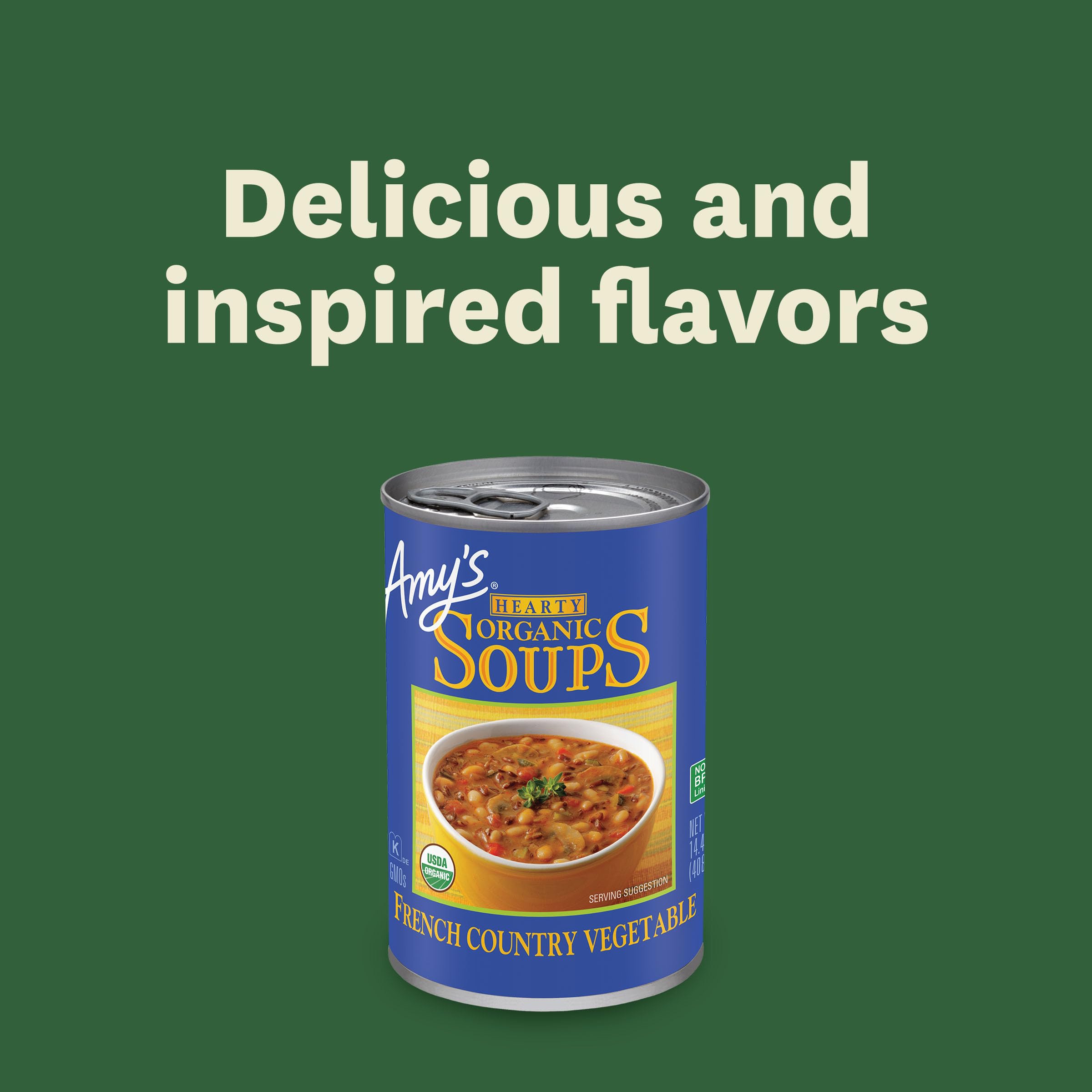 Amy's Soup on the stovetop in a pot ready to simmer.