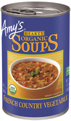 Amy's Soup vegan hearty French Country bowl ready for lunch.