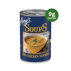 Amy's vegan No Chicken Noodle Soup with organic noodles