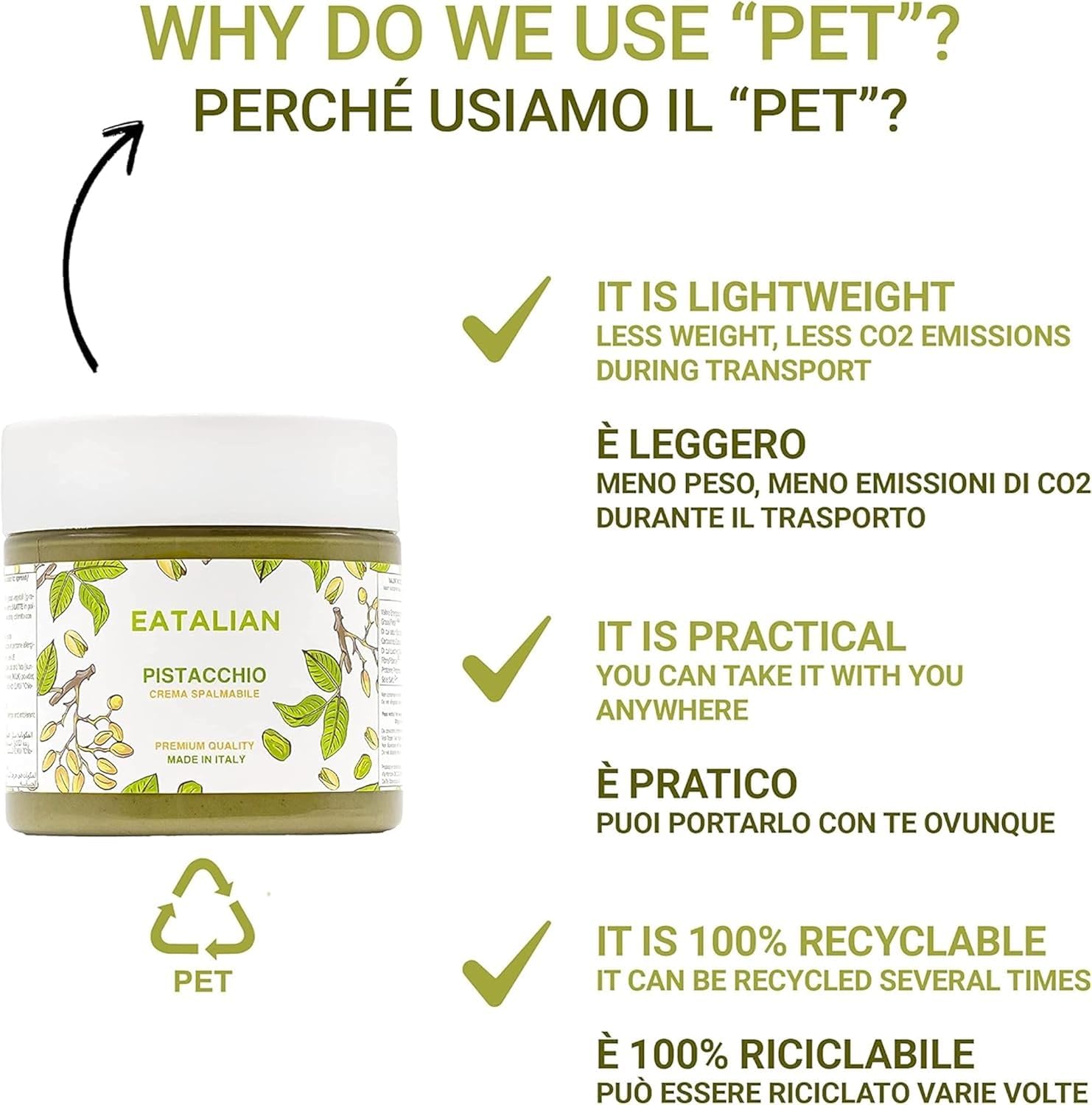 AMZ BETTER EATALIAN Pistachio Cream ideal for bread, cakes, and desserts