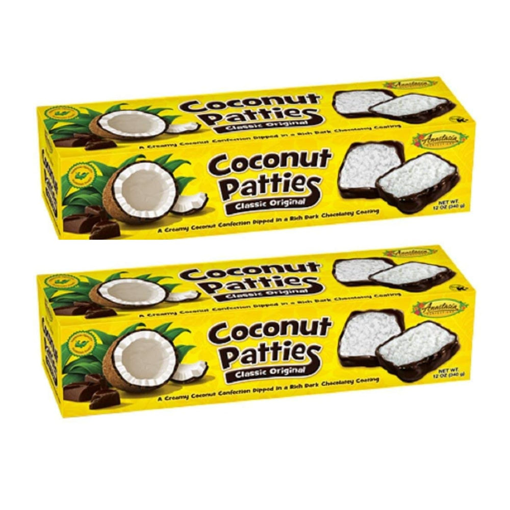 Anastasia Confections Coconut Patties Original, front view, tasty coconut treat ready to enjoy.