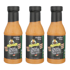 Anchor Bar Original Buffalo Wing Sauce bottle front with medium heat for bold wings
