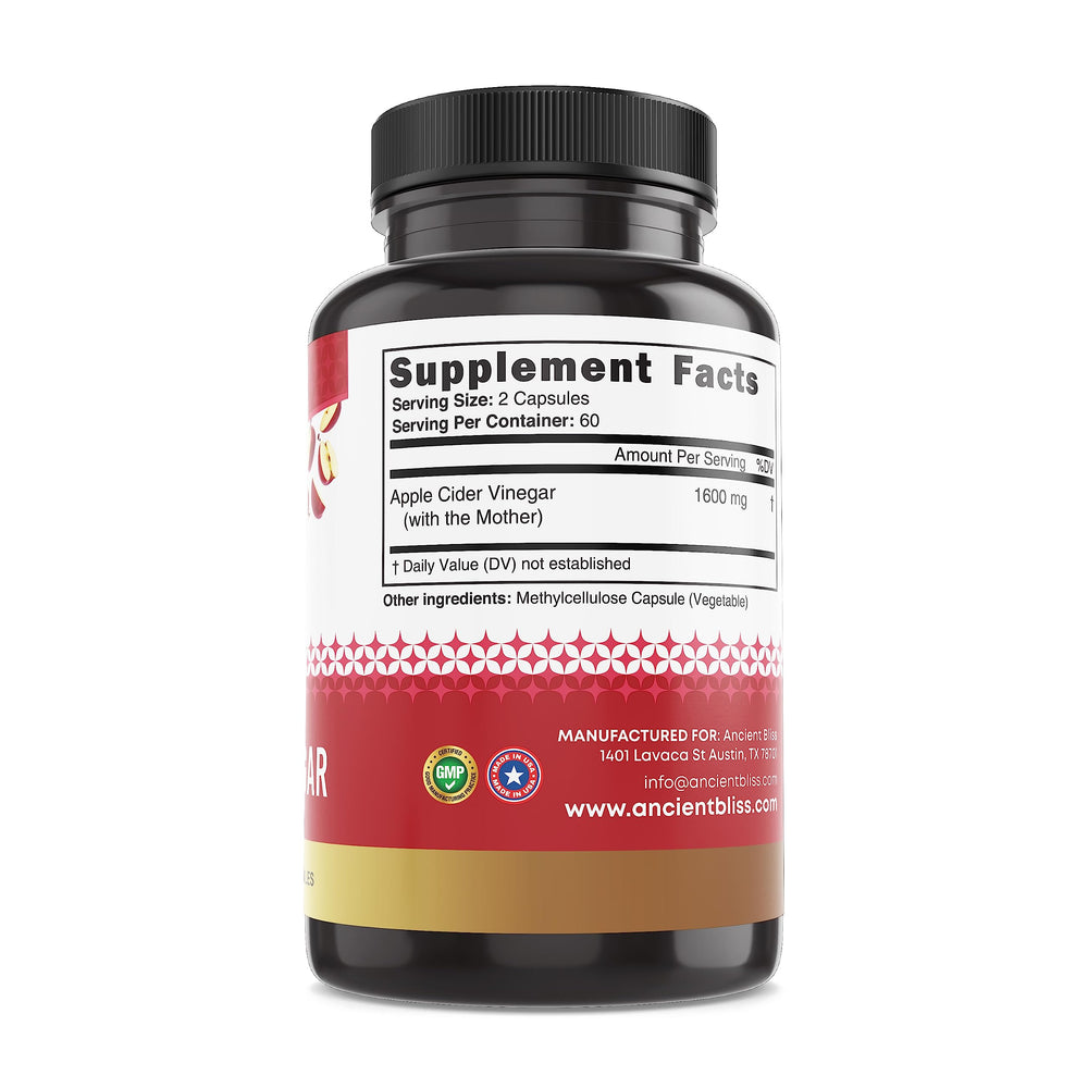 Ancient Bliss Apple Cider Vinegar capsules in daily routine for potential digestive support.