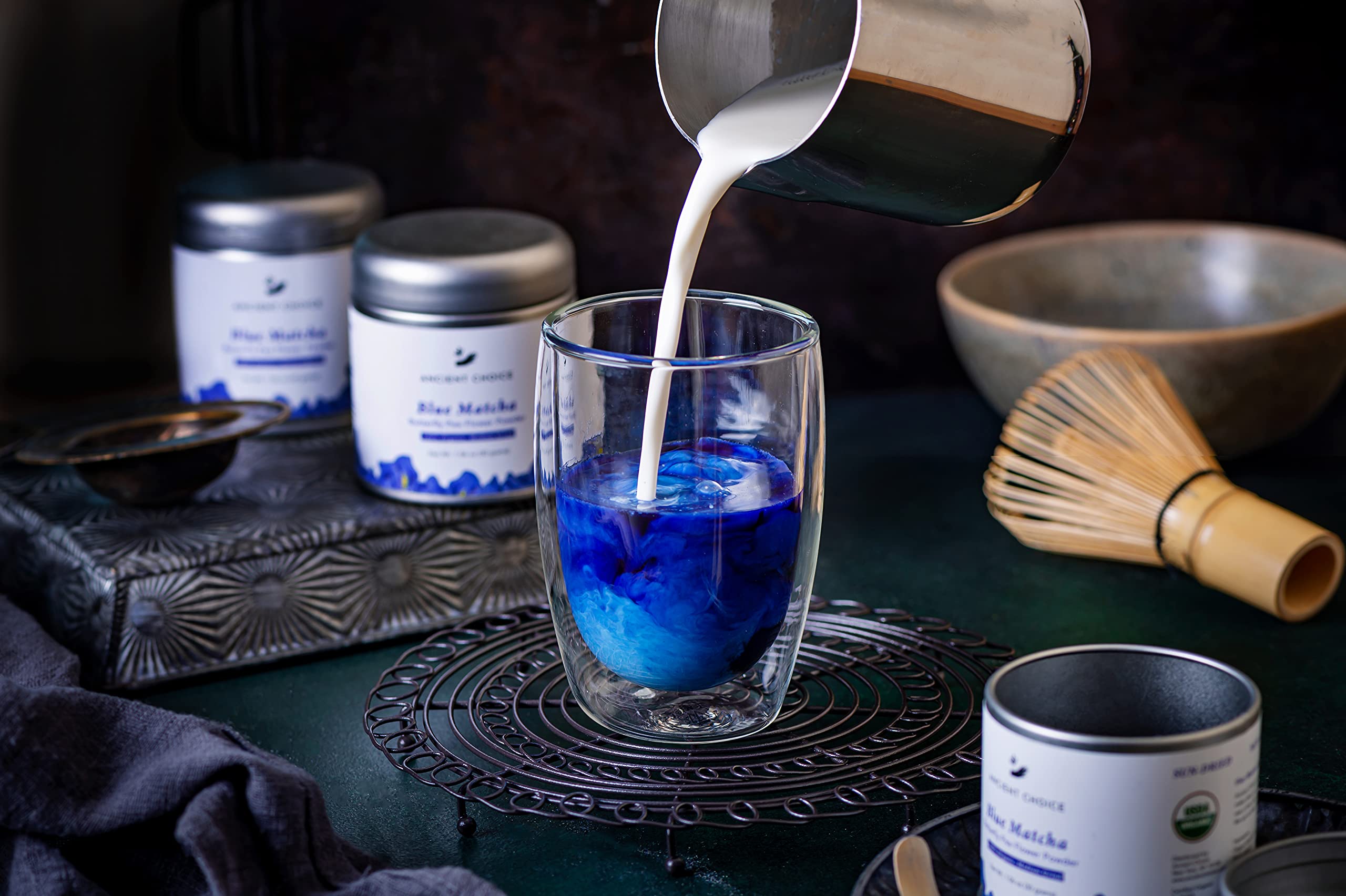 Ancient Choice butterfly pea flowers close-up highlights natural pigment and color potential.
