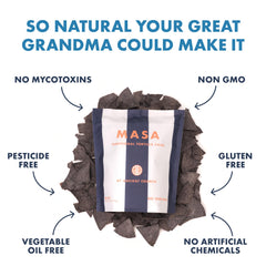 Ancient Crunch MASA Blue Corn Chips crisp close up highlighting nutty flavor