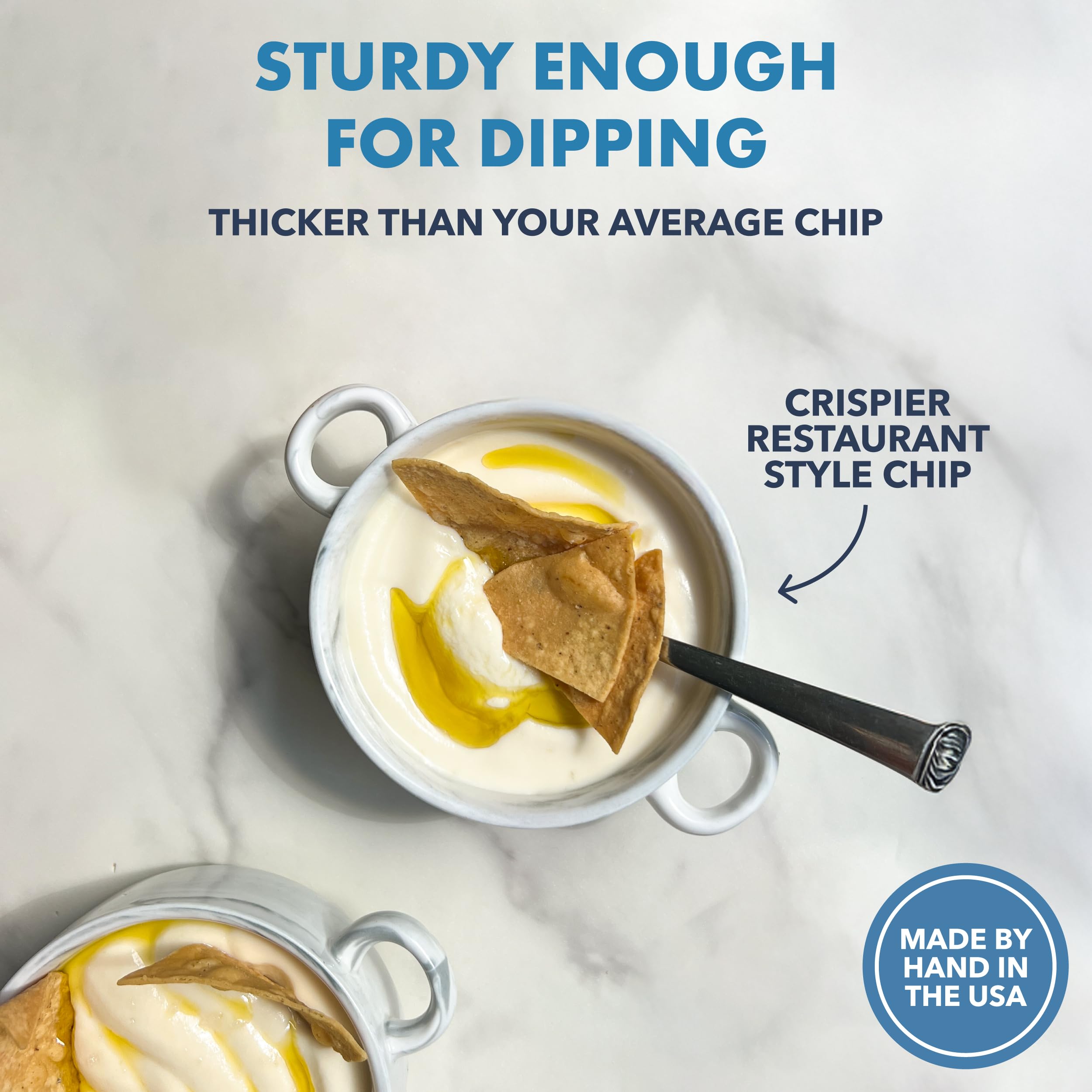 Ancient Crunch MASA chips frying in skillet highlight artisanal crunch