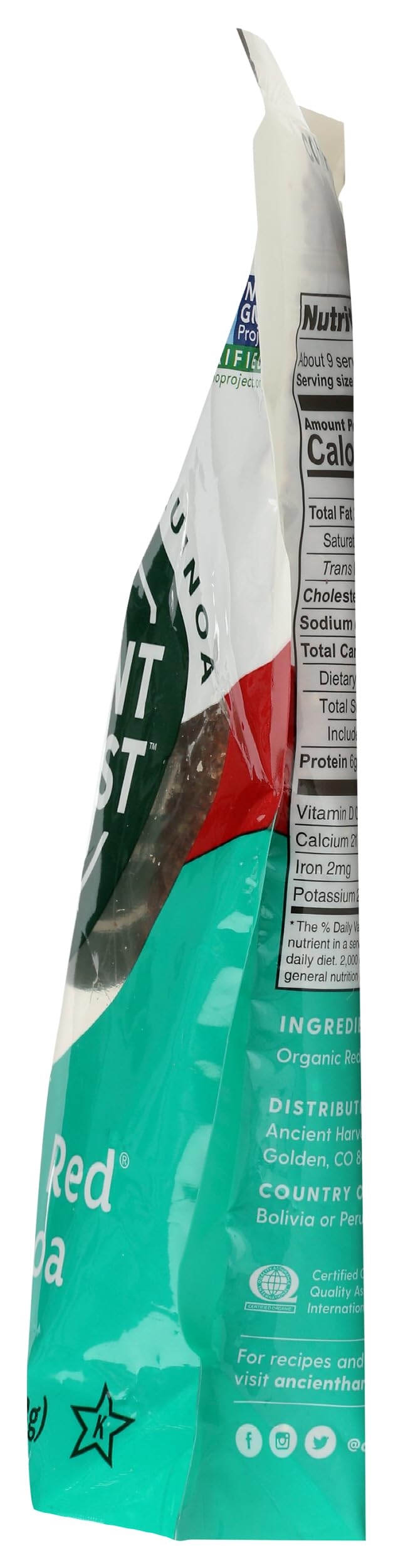 Gluten-free label on Ancient Harvest packaging signals wheat-free suitability