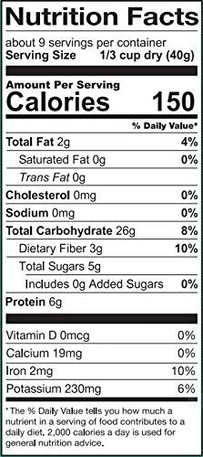 Ancient Harvest quinoa flakes packaging label highlighting organic and gluten-free