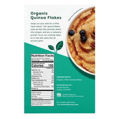 Serving bowl of Ancient Harvest quinoa flakes as quick plant-based breakfast