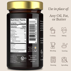 Ancient Organics ghee pan sizzle, rich golden texture ideal for sauteing.