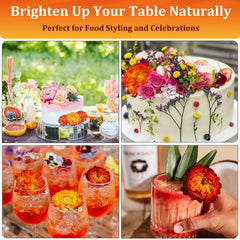 Andekas dried flowers used as drink garnish for colorful cocktails.