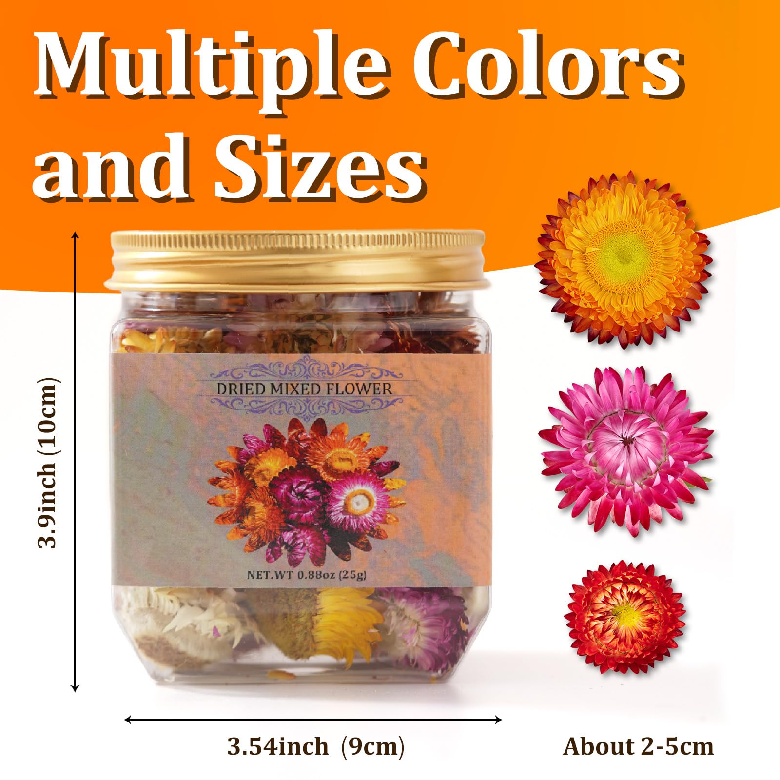 Andekas yellow petals with cheerful color accents for tea blends.