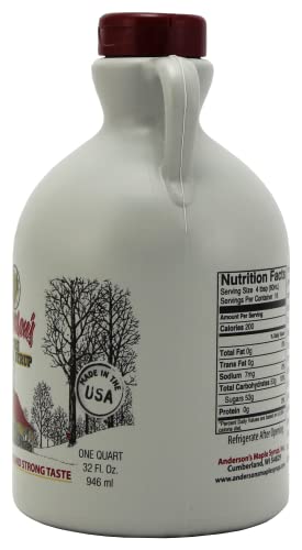 Anderson's Maple Syrup Kosher and vegan-friendly symbols on packaging