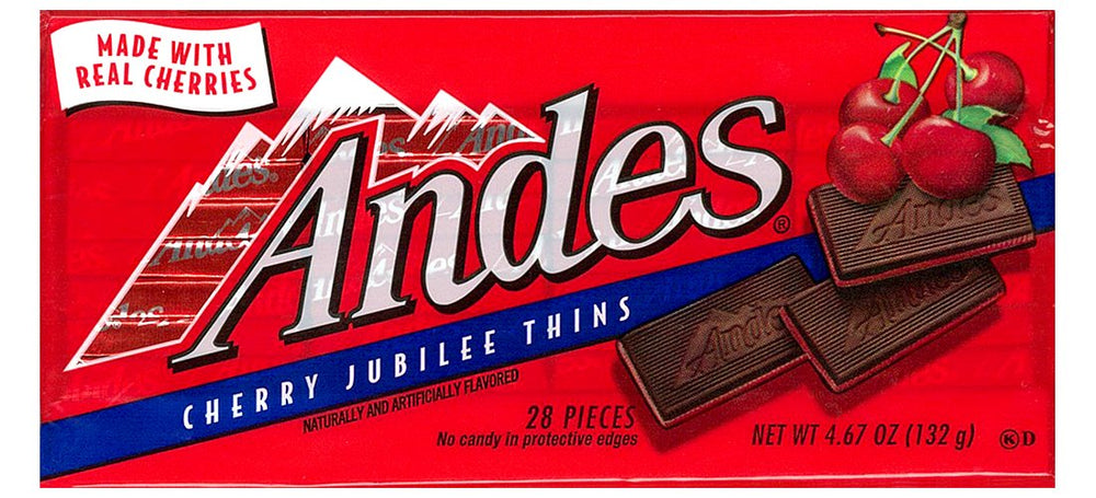 Andes Cherry Jubilee chocolates in a box, ideal for sharing at gatherings