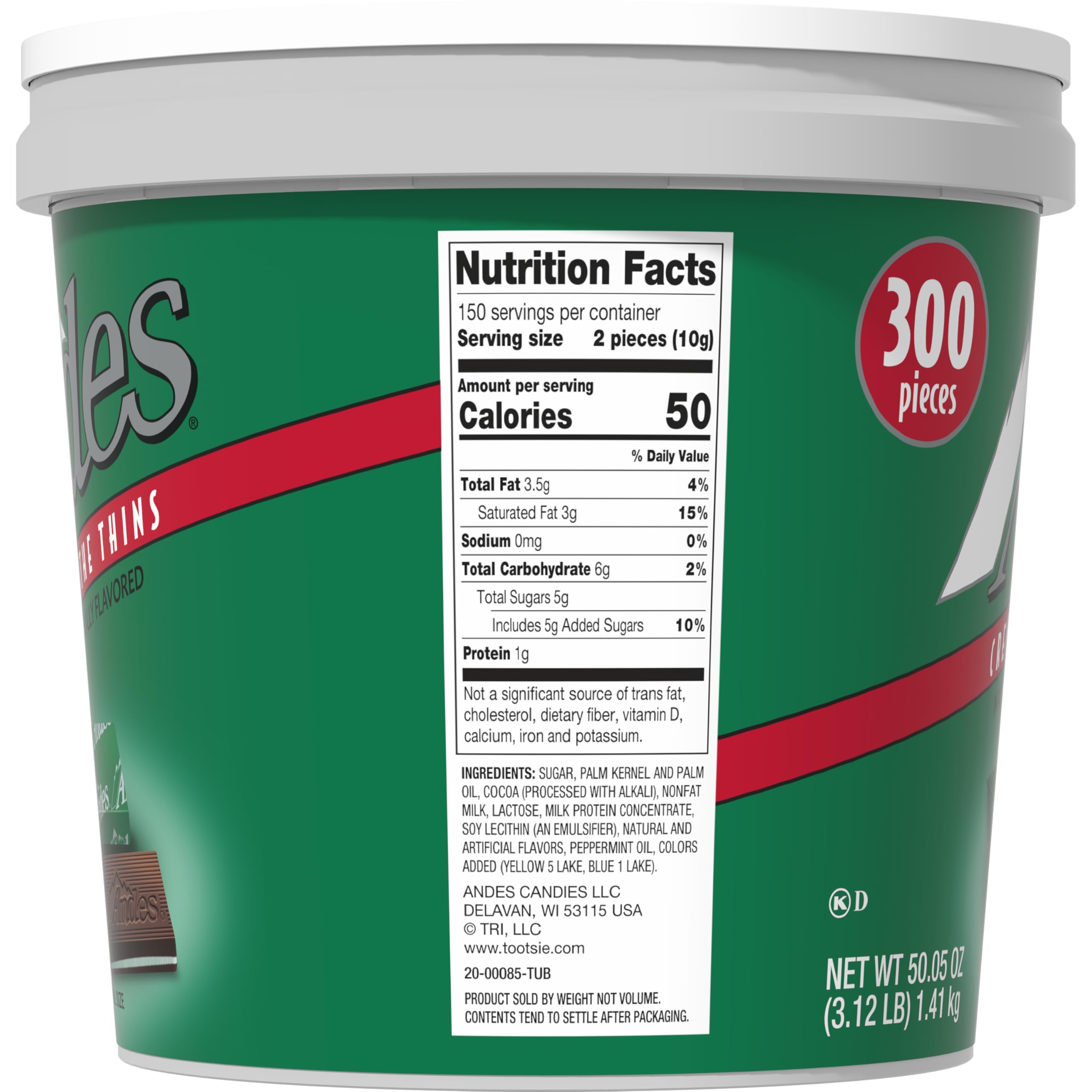 Andes Mints bite-sized pieces in foil wrap ideal for after-dinner pull
