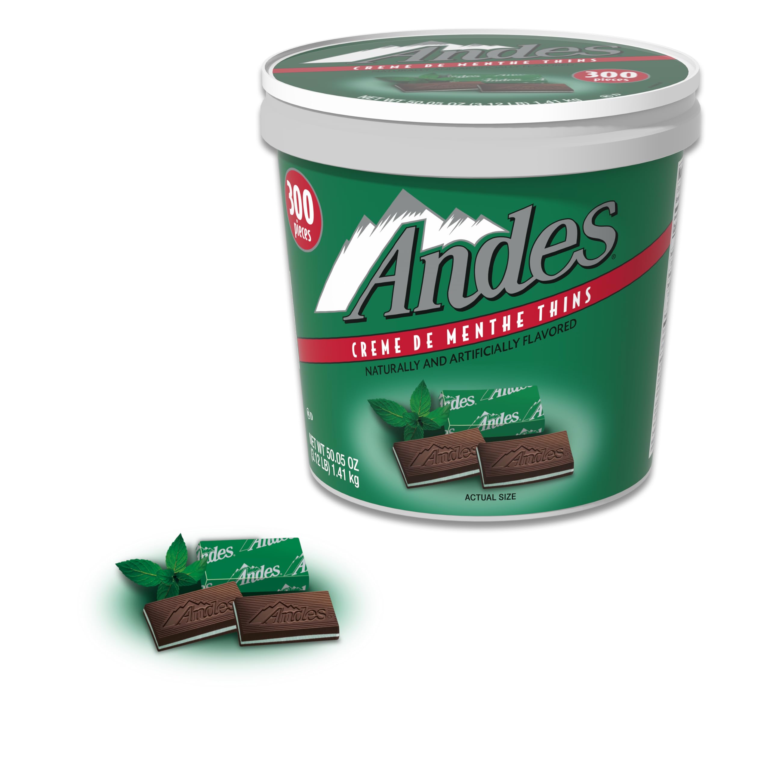 Andes Creme de Menthe Thin Mints display box closeup for gifting and sharing