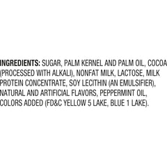 Andes Crème de Menthe Thin Mints rectangular three-layer candy close-up.