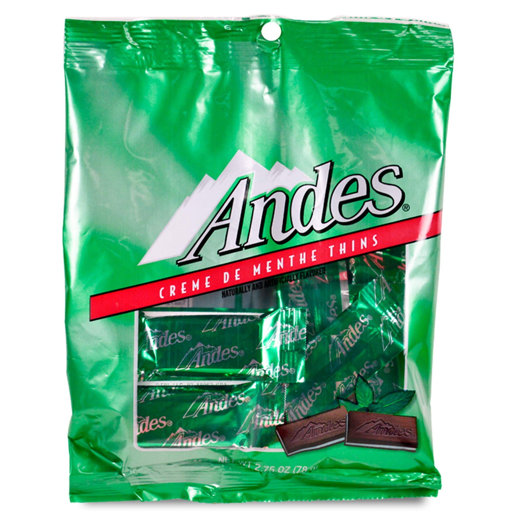 Andes Creme De Menthe Thins held in hand for on-the-go snacking