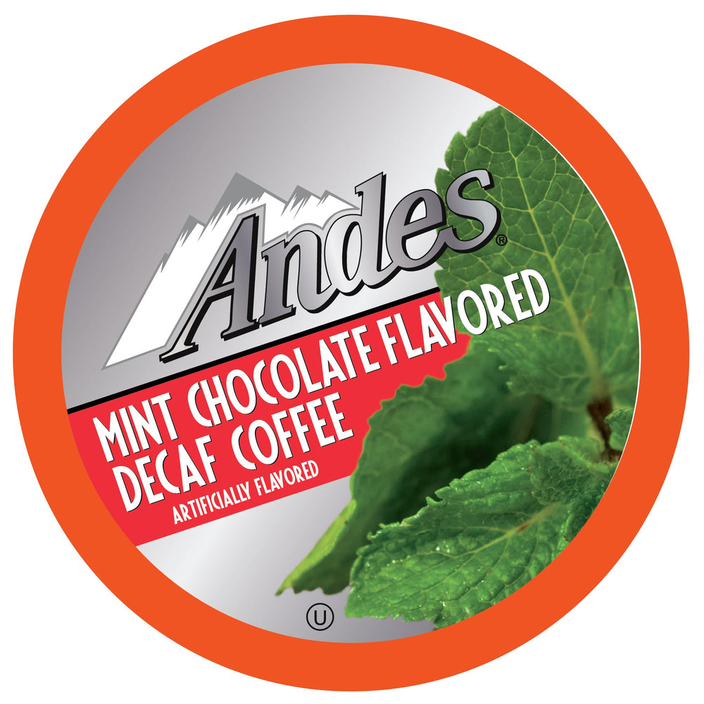 Andes Mints decaf coffee pods chocolate mint pack deliver indulgent flavor for a relaxing afternoon.