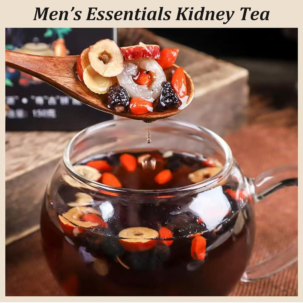 Andonisus Ginseng Mulberry Tea steep in cup reveals soothing aroma and rich mulberry notes.