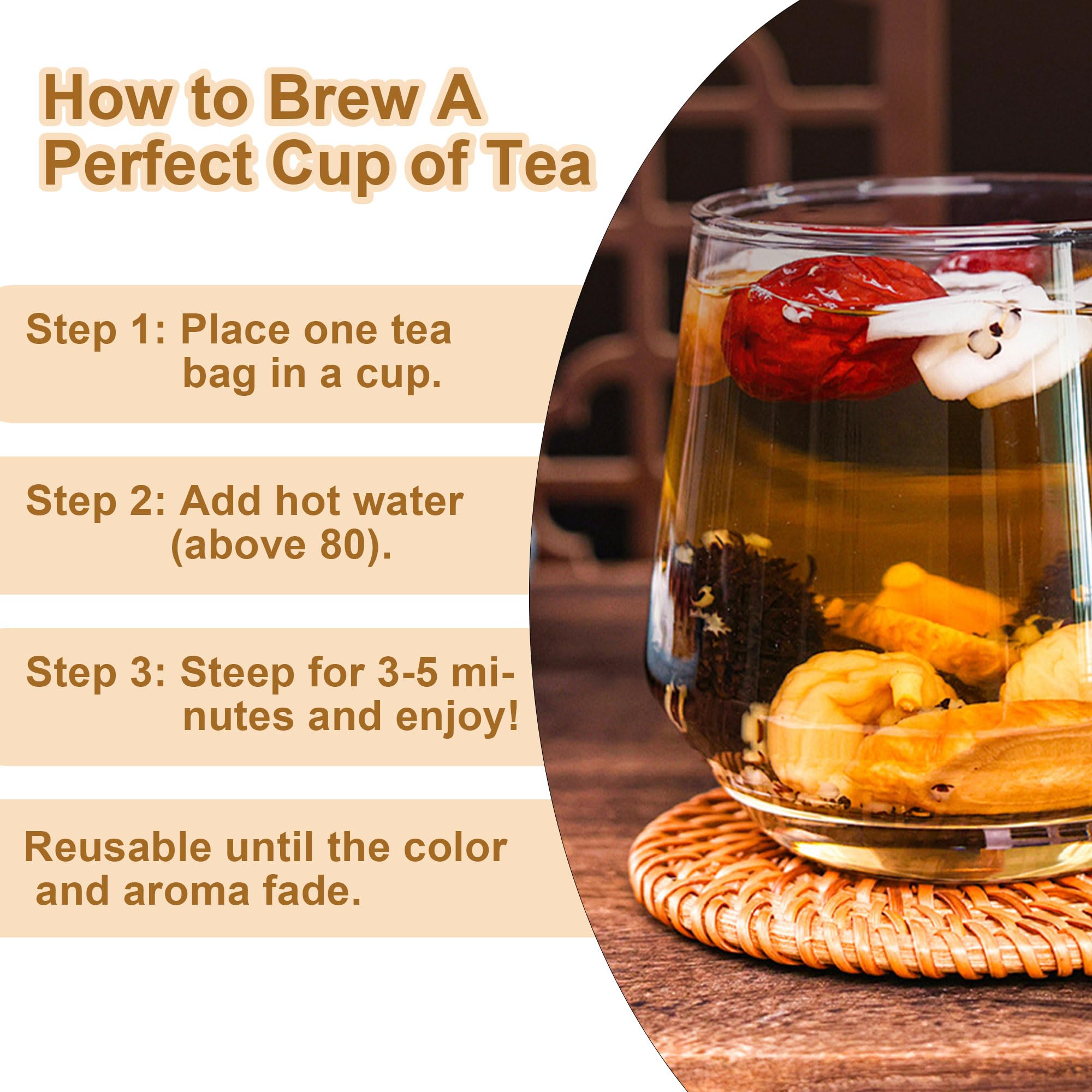 Andonisus Ginseng Mulberry Tea steeping in a kettle emphasizes easy, repeatable brews.