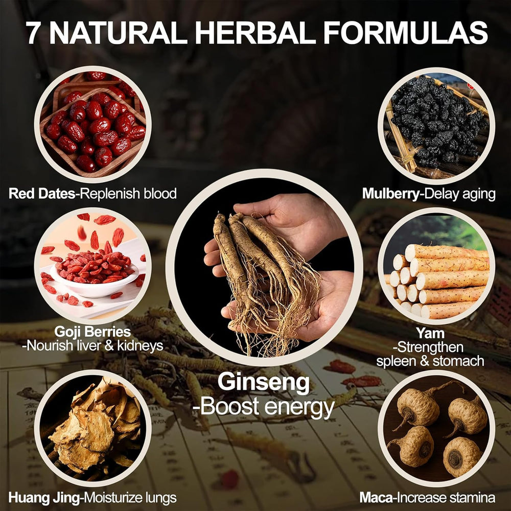 Andonisus tea brewing in cup, rich aroma of jujube and ginseng.