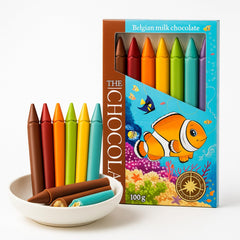 Andy Anand Chocolatier chocolate crayon box with seven milk pencils for kids