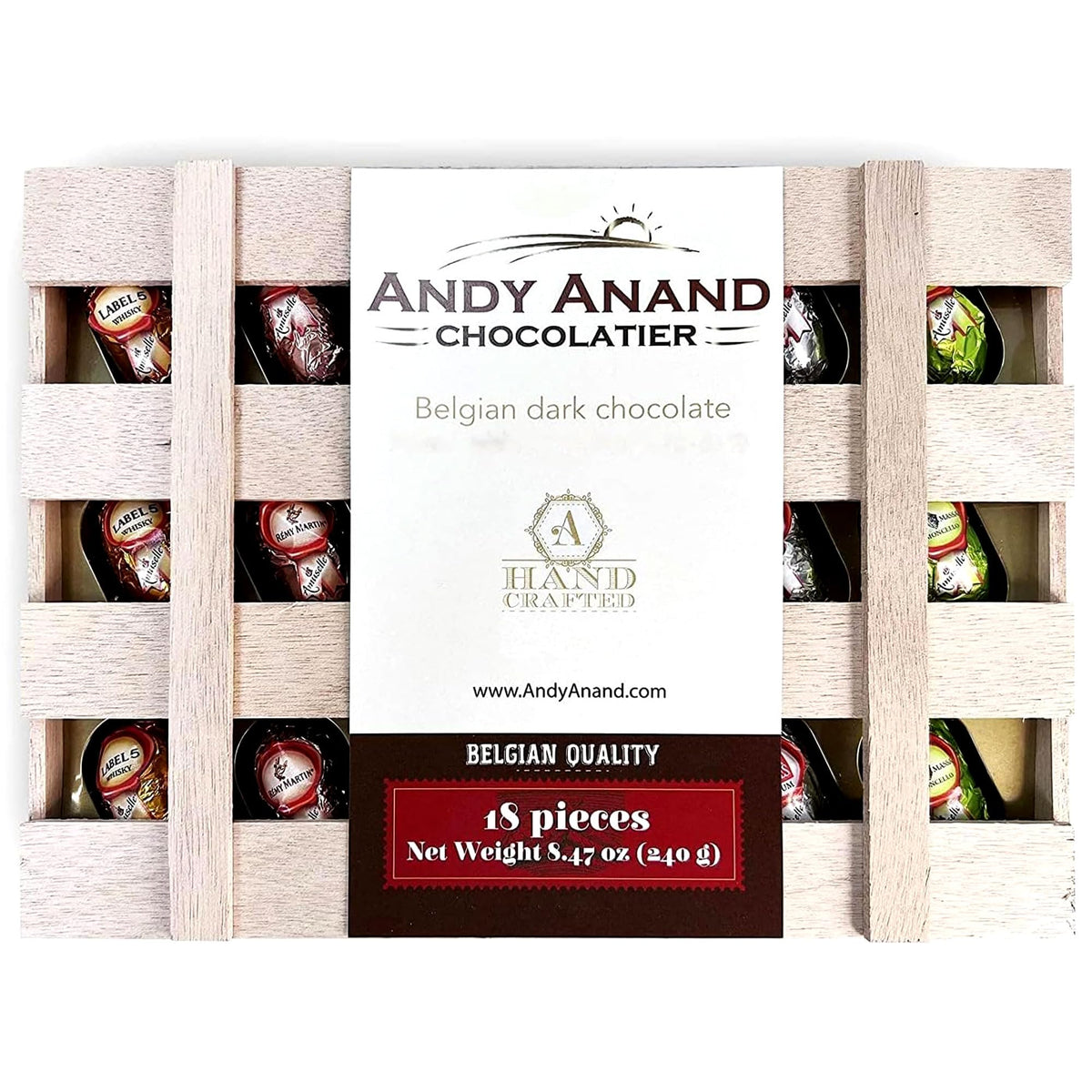 ANDY ANAND Chocolatier European flavor bottle with silky center, perfect for gifting.